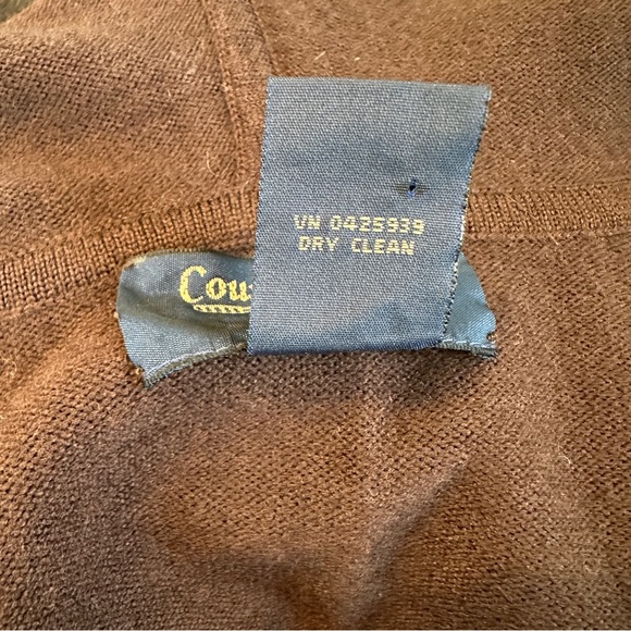 Bohemian Boho L Sweater Cardigan Shacket Merino Wool Rabbit Fut Brown Red Gold - Picture 12 of 16